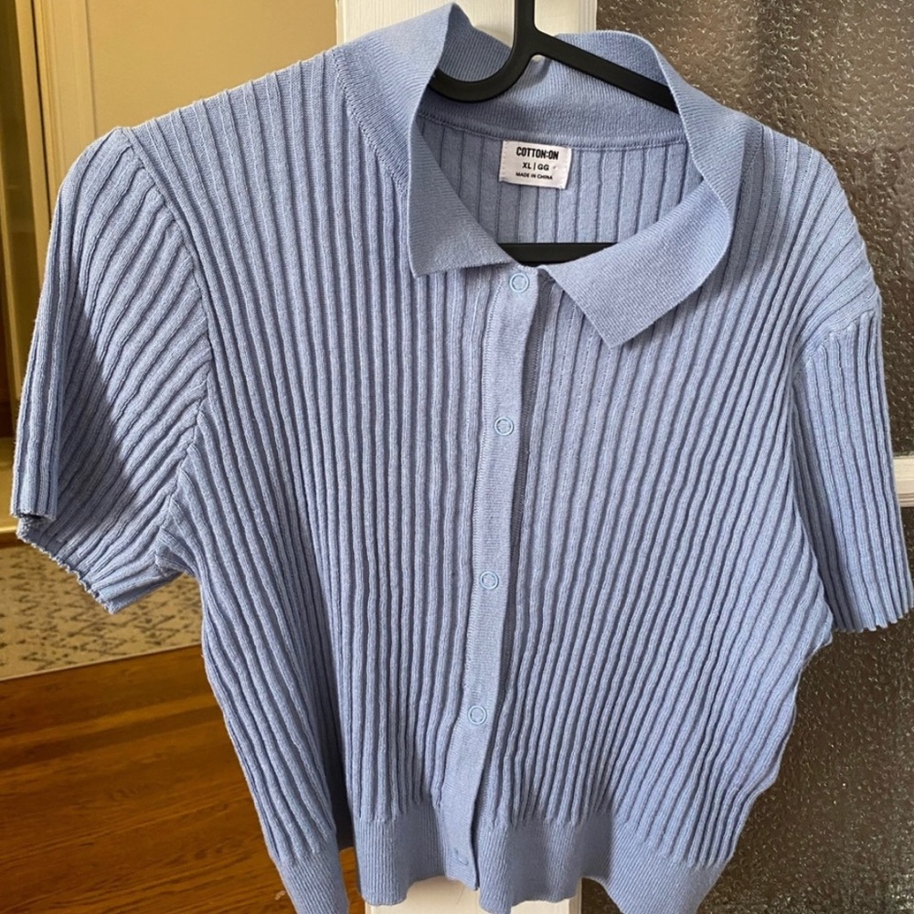 Cottonon cropped skyblue shirt XL
